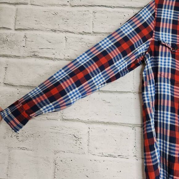 Ralph Lauren Denim & Supply Women Red Blue Plaid Button-Up Shirt Medium Cotton - Picture 5 of 11